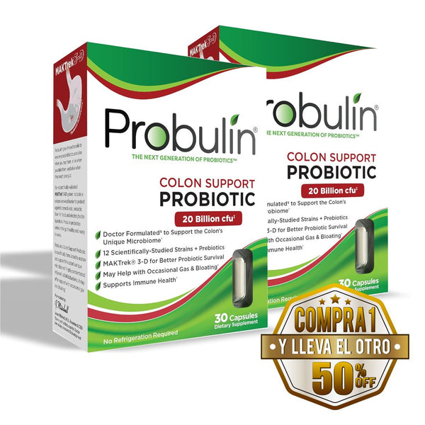 Probulin, Colon Support, Probiotic, 30 cps - Compra 1 lleva el otro al 50%