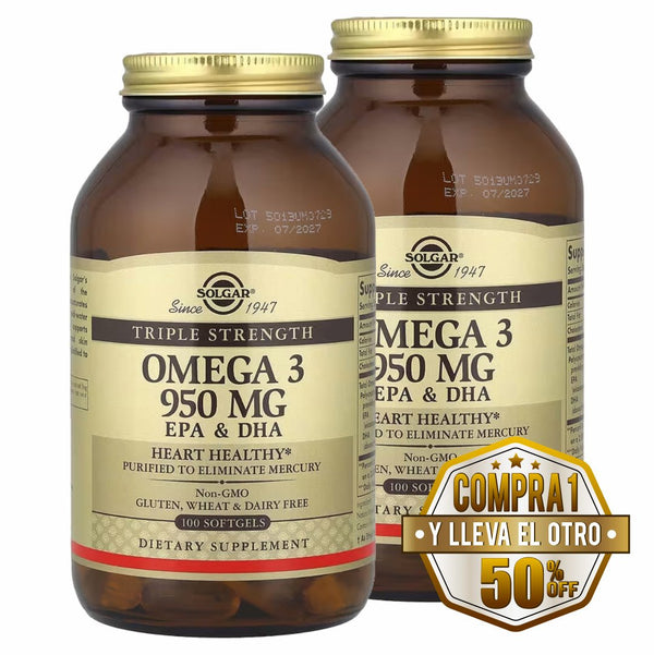 Solgar Omega 3 950mg 100 cps - Compra 1 lleva el otro al 50%