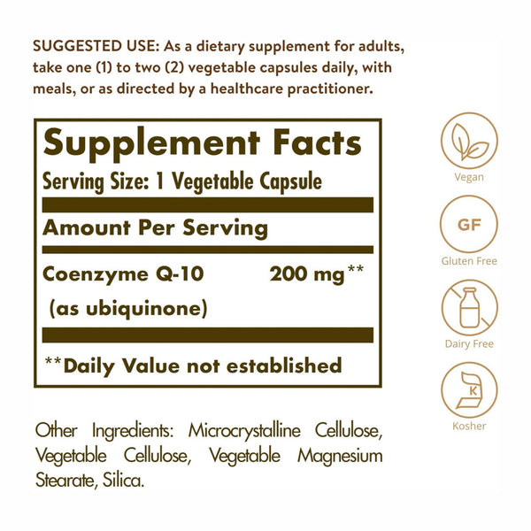 Solgar, CoQ10, 200mg, 60 cps - Compra 1 lleva el otro al 50%