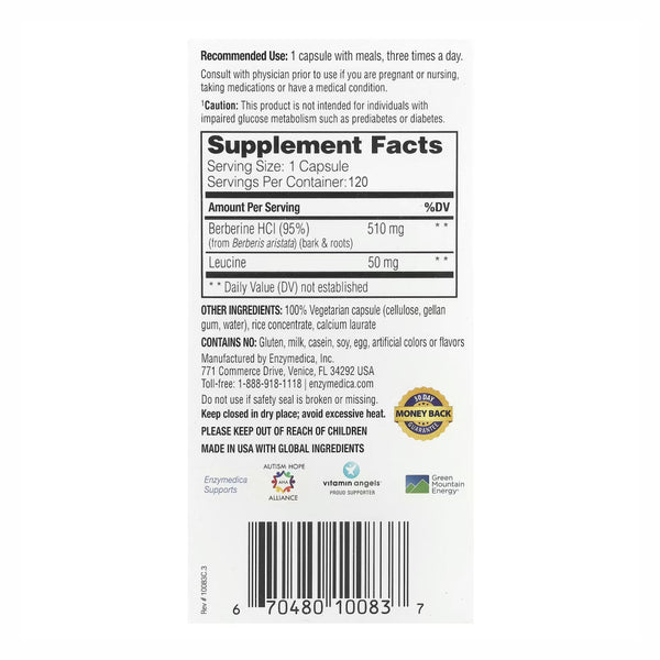 Enzymedica Berberine 120 cps - Compra 1 lleva el otro al 50%