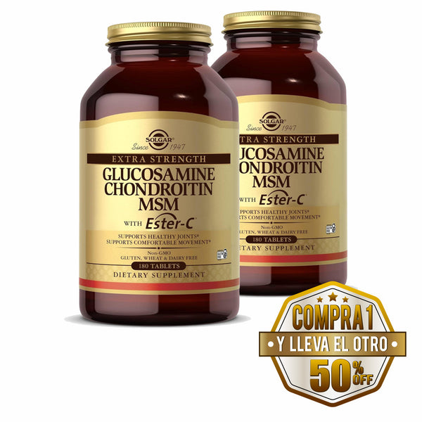 Solgar, Glucosamine Chondroitin MSM w/ C 180 - Compra 1 lleva el otro al 50%